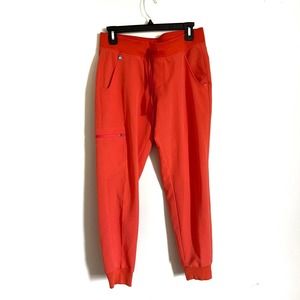 Figs Technical Collection Zamora Cuff Jogger Scrub Bottoms/Pants Orange Size S